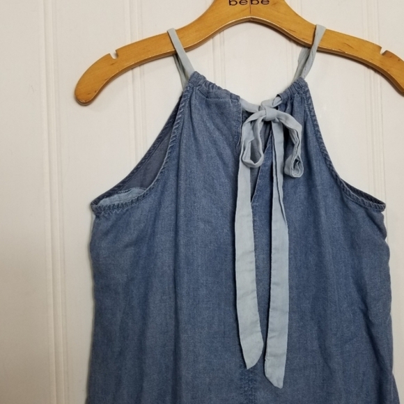 Soho New York And Company Denim Like Tie Back Sleeveless Top - Picture 6 of 12